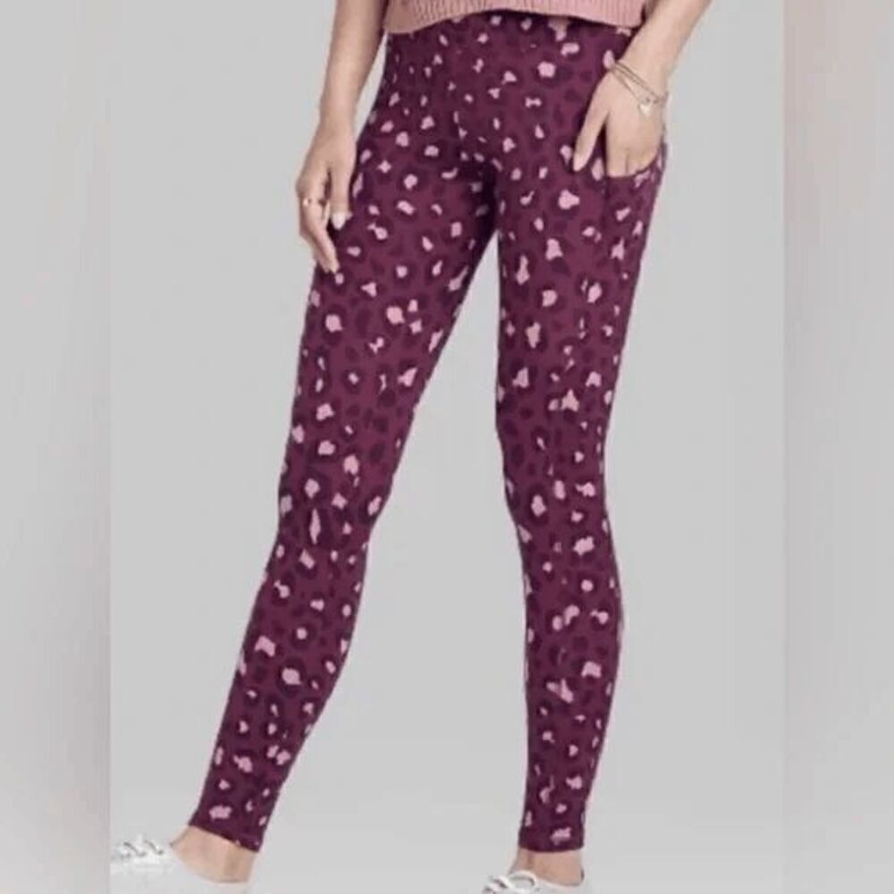 Women's High-Waisted Ultra Soft Leggings Wild Fable (Pockets)Leopard Print S